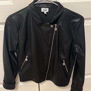 Black descendants leather jacket